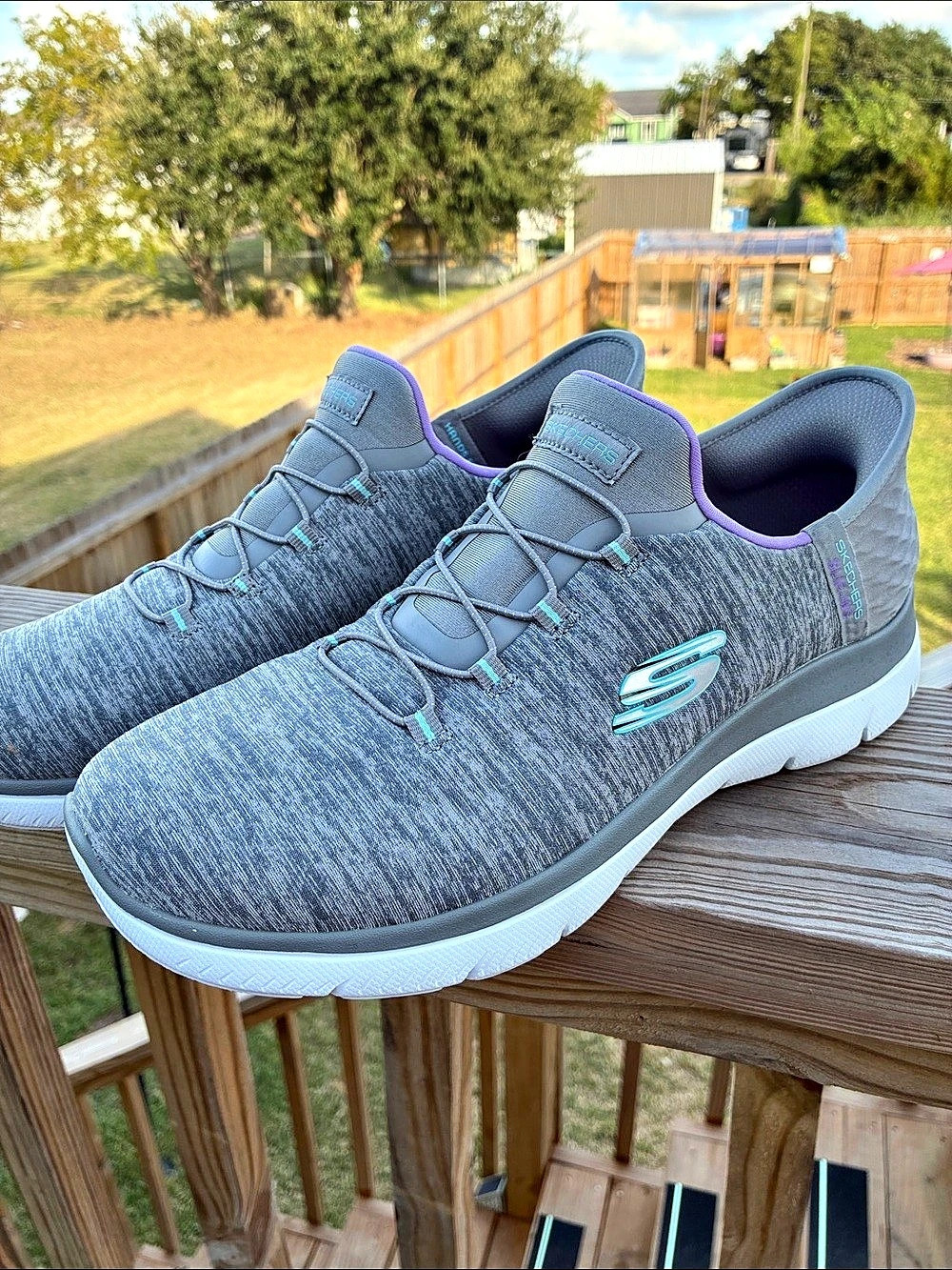 Skechers Gratis Chic Time Women's Gray & Purple Sneakers US 11